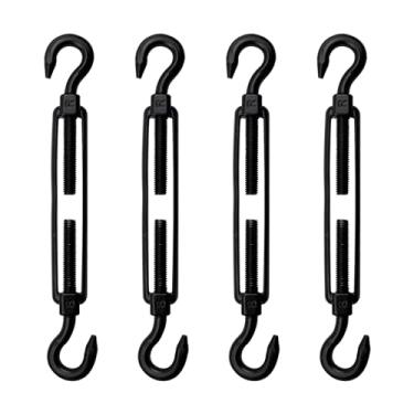 Imagem de Antrader Esticador e gancho M8, 4 peças de aço inoxidável tensores de aço inoxidável M8 gancho duplo tensor de cabo tensor para tensão de corda de fio