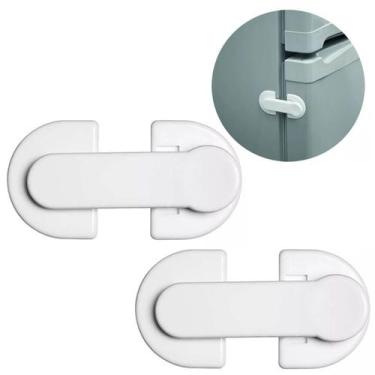 Imagem de Kit 2 Trava Porta de Geladeira Adesiva Bebê Ordene Freezer Segurança J