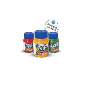 Imagem de Tinta Vitro 150º Para Vidros E CerÂMica 37ml Acrilex, AMARELO OCRE