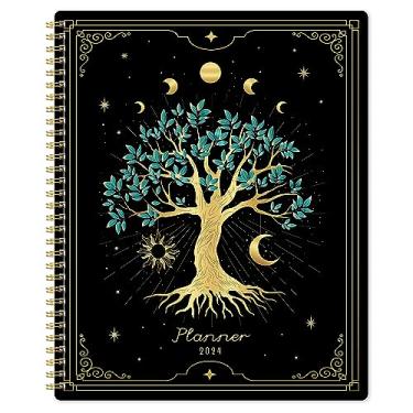 Imagem de Agenda mensal 2024 - Agenda mensal/calendário 2024, de janeiro a dezembro de 2024, 21 x 28 cm, agenda de 12 meses com abas, bolso interno, agenda mensal 2024 20 x 28 cm