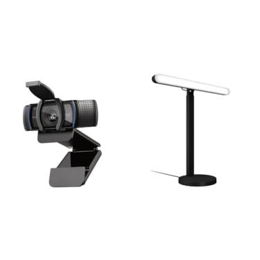 Imagem de Kit Webcam Full HD Logitech C920s com Microfone Embutido e Proteção de Privacidade+ Iluminação de LED Premium Logitech G Litra Beam Preto