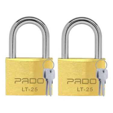 Imagem de Kit Com 2 Cadeados Pado Lt 25mm 4 Chaves Anti-ferrugem