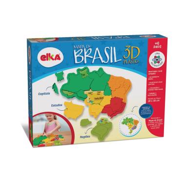 Imagem de Mapa do brasil/escolar/quebra cabeça/plastico/colorido/mapa