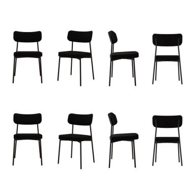 Imagem de Kit com 8 Cadeiras para Sala de Jantar Mona Yescasa Black