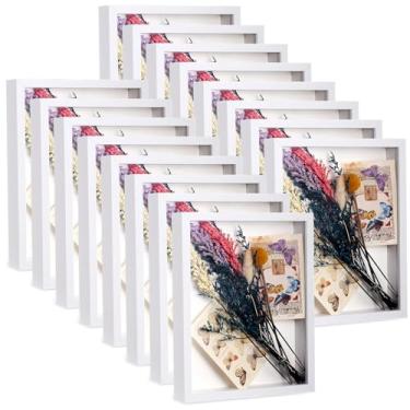 Imagem de Ripeng Pacote com 16 porta-retrato com moldura de sombra para buquê de casamento, artesanato de volta às aulas, fotos memoriais, ingressos, professores, medalhas, decoração de presente de parede ou