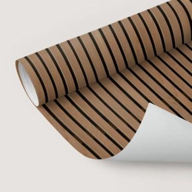 Imagem de Papel de Parede Madeira Ripado 5 METROS x 45CM Adesivo Autocolante para Sala, Quarto