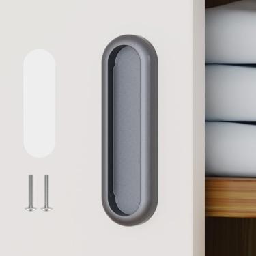 Imagem de YogePote Puxadores de gaveta autoadesivos de 10 cm, puxadores de porta de liga de alumínio autoadesivos para portas de celeiro/chuveiro de vidro/varanda, armários de cozinha, guarda-roupas, janelas