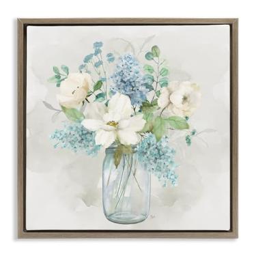 Imagem de Stupell Industries Country Bunches Bouquet Marrom Emoldurado Tela Flutuante Arte Design de Parede por Nan, 45,7 x 45,7 cm