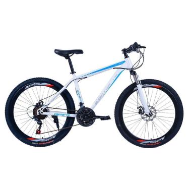 Imagem de Bicicleta Aro 26 Bike 21v Freio A Disco Aço Carbono Summit Branco Azul Wct Fitness