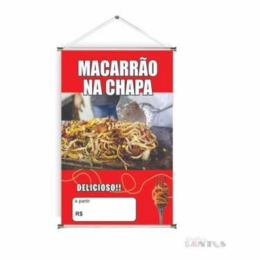 Imagem de Banner pronto Macarrão na Chapa BA 331 medida 45x70 cm arte pronta