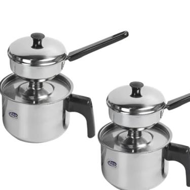 Imagem de Cuscuzeira inox porção Individual Cuscuz a vapor Peitinho de moça Paulista para fogão elétrico por Indução e a gás Nordestina Cuscuzeira compacta