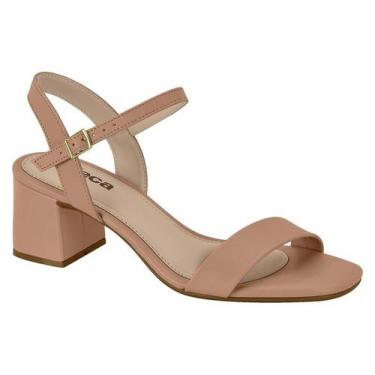 Imagem de Sandalia Feminina Moleca Salto Bloco Grosso Social 5496101, Nude, 37