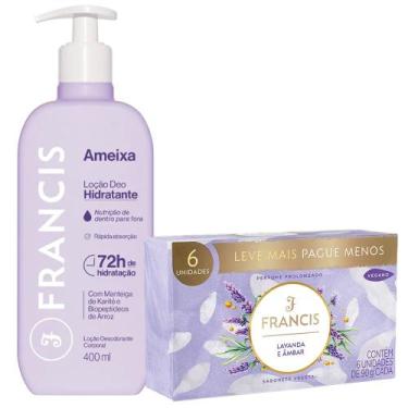Imagem de Kit Francis Loção Hidratante Ameixa 400ml + 6 Sabonetes em Barra Lavan