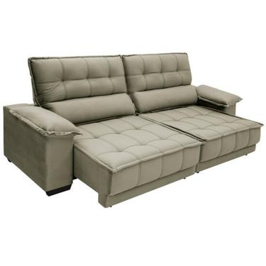 Imagem de Sofá Reclinável e Retrátil 2,30m Terraza Linoforte - Capuccino