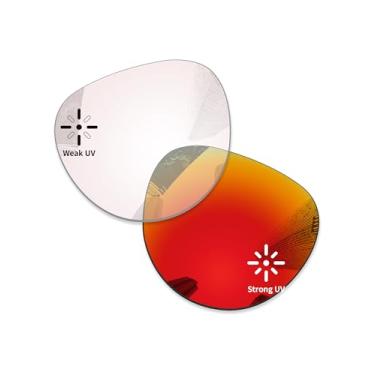 Imagem de Combine8 Lentes de reposição com proteção UV para óculos de sol RayBan Meta Headliner RW4009 50 mm resistentes a arranhões - Fotocromático vermelho eclipse - não polarizado