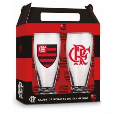 Imagem de Conjunto 2 Copos Munich Times Flamengo Presente Brasfoot