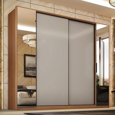 Imagem de Guarda Roupa Casal Laredo 4 Portas  Amêndola Touch/nude  Tx Com Espelho - Demartêz