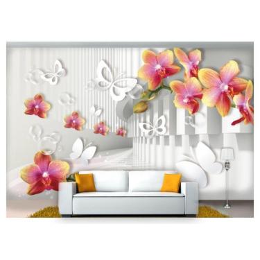 Imagem de Papel De Parede Floral Flores Textura Sala 3D 3M² Xfl196 - Você Decpra