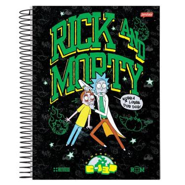 Imagem de Caderno Espiral Universitário Capa Dura 1 Matéria 80 Folhas Rick And Morty Jandaia Estampa 4