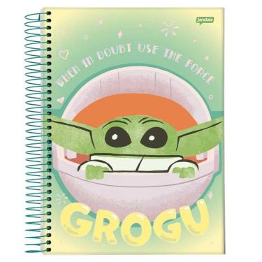 Imagem de Caderno Universitário 1 Matéria Espiral Capa Dura 80 Folhas Baby Yoda Jandaia When In Doubt Use The Force