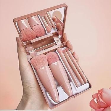 Imagem de Conjunto de pincéis de maquiagem fáceis de levar, kit de pincéis cosméticos com função completa de 5 peças