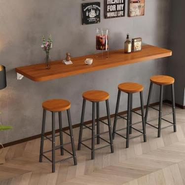 Imagem de Mesa flutuante para laptop, lavanderia, mesa montada na parede, mesa dobrável de parede, mesa de parede dobrável, mesa suspensa para apartamento, estudo, quarto (preto)