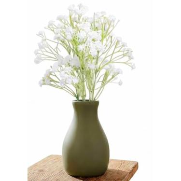 Imagem de Prateleira 30x60cm com Suporte Decorativo | Arranjo de Mosquitinho Artificial com Vaso de Cerâmica e Flores de Silicone(Preto)