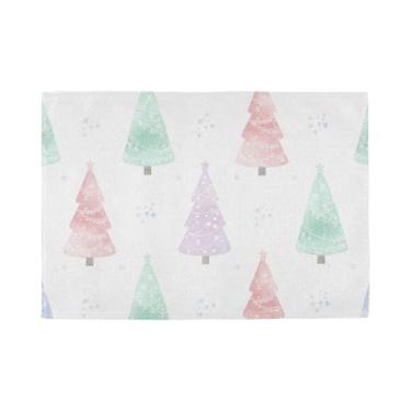 Imagem de Burbuja Jogo americano de pinheiro aquarela, conjunto de 6, tapetes de mesa laváveis antiderrapantes, resistentes ao calor, para cozinha, mesa de jantar, ambientes internos e externos