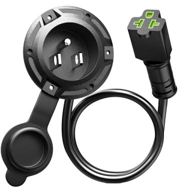 Imagem de Plugue de porta CA 20A 125 V, plugue de entrada de energia em terra RV resistente 12AWG com cabo de extensão integrado de 40 cm, caixa de receptáculo de tomada elétrica à prova d'água, adaptador de