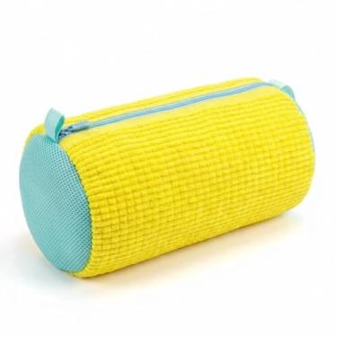 Imagem de Saco Lavar Tênis Microfibra Chenille Anti-Impacto Zíper Trava Rede Reforçada Protege Calçados Máquina