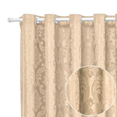 Imagem de Cortina Jacquard  3,00x2,70 Para Varão Simples - Ludatex, PALHA