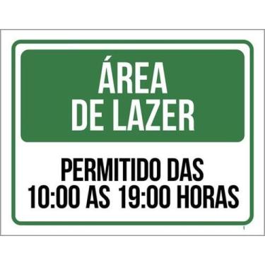 Imagem de Kit 5 Placas Área De Ler Horário Permitido 27X35 - Sinalizo