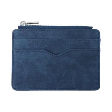 Imagem de Carteira Retro Curta De Couro Fosco, Porta Cartões Múltiplos, Bolsa De