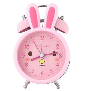 Imagem de Despertador: lindo movimento silencioso em forma de coelho rosa - yiwe
