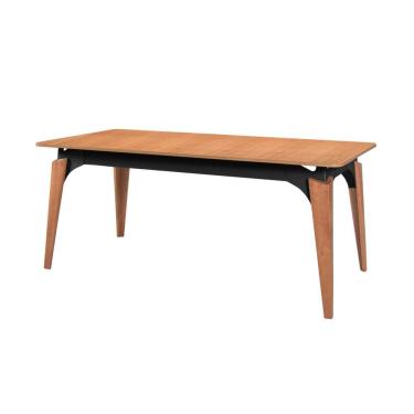 Imagem de Mesa de Jantar Vitória 6 Lugares Retangular Tampo MDF 120cm Preto C&M Decor