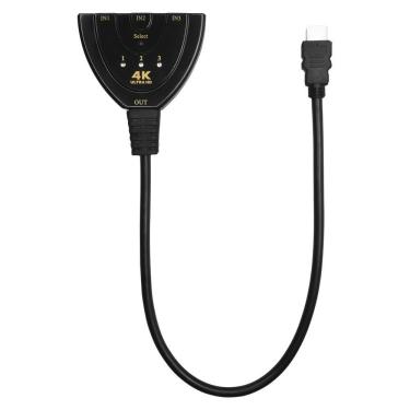 Imagem de Chave Seletora Hdmi Evus C-079 3 Entradas e 1 Saída para Tv com Resolução 1080p Full Hd e Interface 1.3