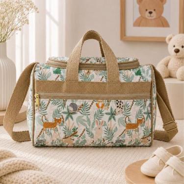 Imagem de Bolsa Maternidade Média Elegante Espaçosa Prática Resistente Cor:Bege 