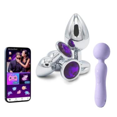 Imagem de Plug Silver Metal Trainer Kit, adequado para iniciantes, 3 peças/set - Light Blue Heart Diamond Trainer Kit AN07 plug anais feminino grande