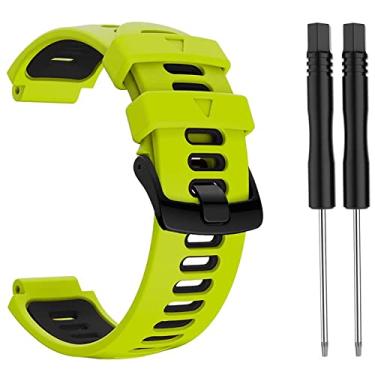 Imagem de Pulseiras NSmart compatível com Smartwatch Garmin Forerunner modelos 230 235 220 620 630 735 735XT - Nandos-Store (com chave para troca) (Verde com preto GT)