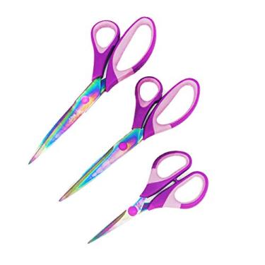 Imagem de Kit Tesoura De Titânio Com 3 Unid De Tamanhos Diferentes Patchwork