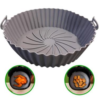 Imagem de Cesta de Silicone para Air Fryer 4Leader - Antiderrapante e Reutilizável, Ideal para Cozinhar sem Óleo