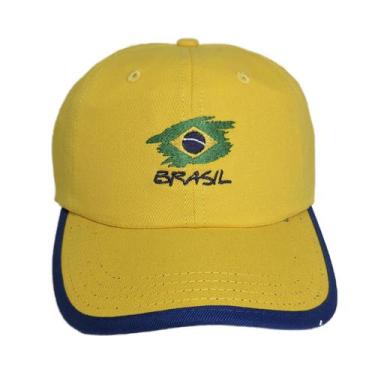Imagem de Boné Spr Dad Hat Brasil Unissex - Amarelo E Ul