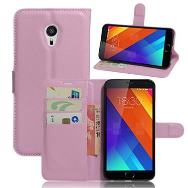 Imagem de Capa MEIZU MX6 – Capa carteira com suporte de couro PU Manyip para MEIZU MX6, capa de proteção de telefone estilo empresarial, capa com [compartimentos para dinheiro e cartão]