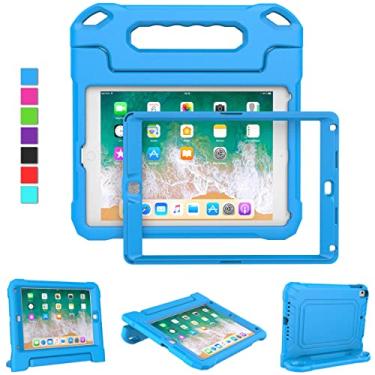Imagem de MOXOTEK Capa infantil para iPad 5ª/6ª geração e iPad Air 1/2 e Pro 9,7, iPad 9,7 polegadas, capa protetora à prova de choque para iPad de 9,7 polegadas 6/5 geração 2018/2017, azul