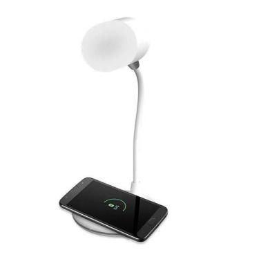 Imagem de Luminária 3 em 1 Lumiplay Elgin Bluetooth e Carregador , Branco