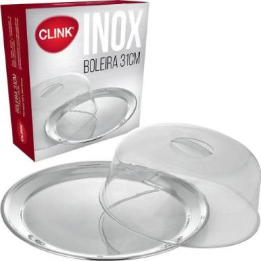 Imagem de Boleira Inox Conjunto Porta Bolo com Tampa 31cm - Clink