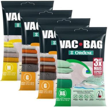 Imagem de Conjunto 4 Saco A Vácuo Organizador Edredom Vac Bag M G Ex - Ordene
