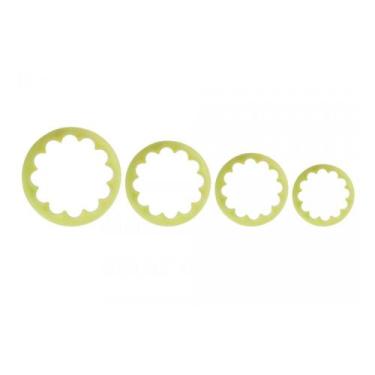 Imagem de Kit 4 Cortadores Babado P Amarelo para Massas Bluestar - BLUE STAR