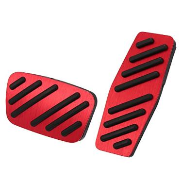 Imagem de X AUTOHAUX Capa de pedal de freio a gás adequada para Chevrolet Impala 2015-2020 para Blazer 2019-2021 antiderrapante liga de alumínio Auto Pedal Pads Kit Acelerador Vermelho