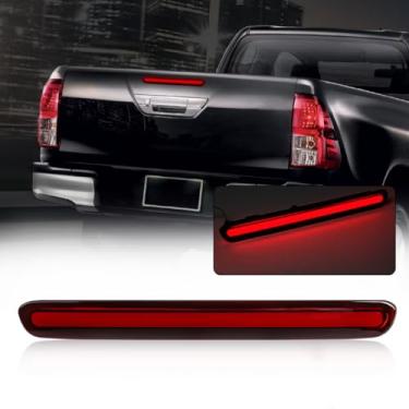 Imagem de VGETTING Terceira luz de freio para Toyota Hilux Revo 2015 2016 2017 2018 luz de freio de montagem alta refletor de para-choque traseiro de lente vermelha para lâmpada de parada de porta traseira